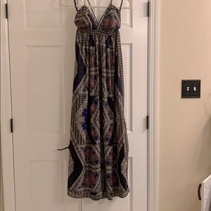 Patterned Purple Maxi Dress